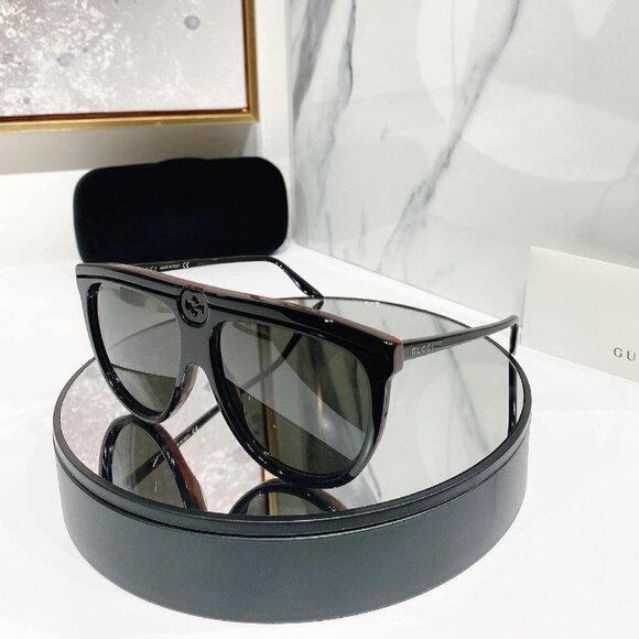 NWT Gucci GG0732S-001 Havana Aviator 61mm Sunglasses